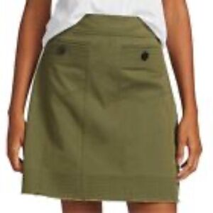 DEREK LAM 10 CROSBY UTILITY DANY  MINI SKIRT IN GREEN, SZE 4, DISTRESSED HEM